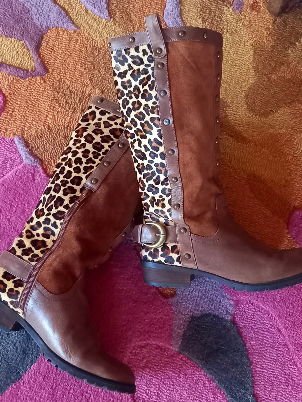 Leopard🐅 Brown Riding Boots - Picture 15 of 15